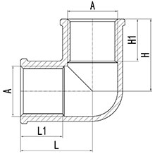 Codo de latón F&F, HS330-006