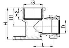 Codo de placa de pared C×FI, HS100-011