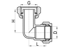 Conector curvo para grifo C×FI, HS100-015