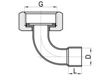 Conector curvo para grifos C×FI, HS110-014