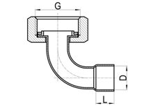 Conector curvo para grifos C x FI, HS110-015