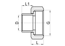 Adaptador hembra de 2 piezas, HS110-018