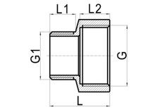 Unión hexagonal de reducción M×F, HS190-006