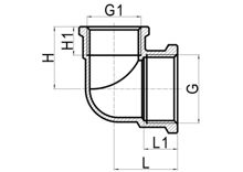Codo reducción F×F, HS190-008