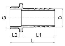 Niple terminal macho para mangueras, HS190-023