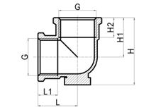 Codo de latón F×F, HS190-037