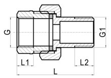 Unión recta PTFE sellada M×F, HS190-054