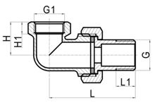 Unión recta PTFE sellada M×F, HS190-055