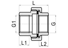 Unión recta PTFE sellada F×F, HS190-056