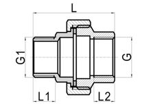 Unión recta PTFE sellada M×F, HS190-057