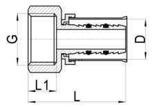 Acoplador hembra recto, HS220-003