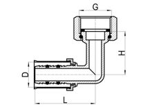 Codo con tuerca giratoria, HS220-015