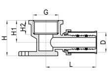 Codo con placa de pared C×FI, HS220-016