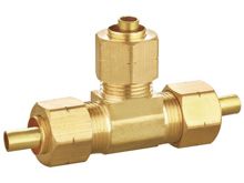T de compresión de 3 extremos con inserto de latón, HS280-007