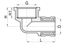 Codo hembra C×FI, HS300-005