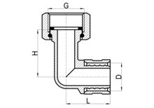 Codo con tuerca giratoria, HS300-013